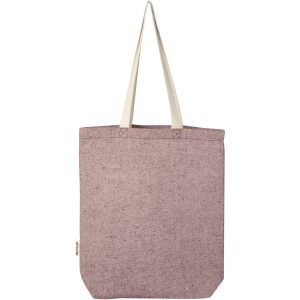 Pheebs 150 g/m2 recycled cotton tote bag with front pocket 9L, Heather maroon (cotton bag)