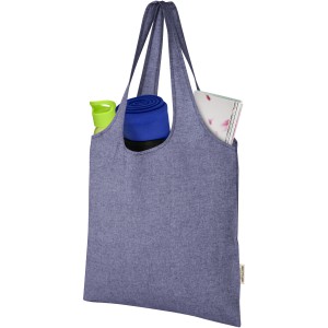 Pheebs 150 g/m2 recycled cotton trendy tote bag 7L, Heather blue (cotton bag)