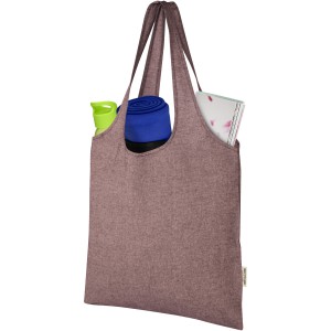 Pheebs 150 g/m2 recycled cotton trendy tote bag 7L, Heather maroon (cotton bag)