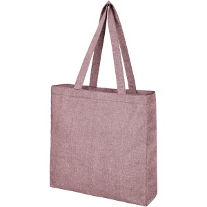 Pheebs 210 g/m2 recycled gusset tote bag, Heather maroon (cotton bag)