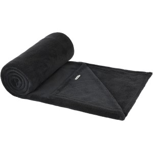 Lily RPET coral fleece blanket, Solid black (Blanket)