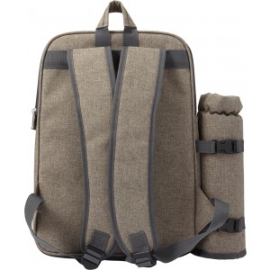 Polyester (600D) picnic rucksack Allison, light grey (Picnic, camping, grill)