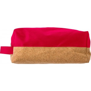 Polyester and cork toilet bag Lynn, red