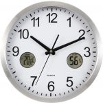 Plastic, 30cm wall clock, silver (3262-32)