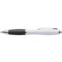 Plastic ballpen with coloured rubber grip, blue ink, black