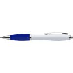 Plastic ballpen with coloured rubber grip, blue ink, blue (3018-05CD)