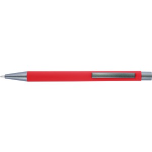 Aluminium ballpen Emmett, red (Plastic pen)