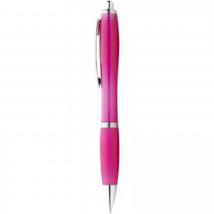 Nash ballpoint pen with coloured barrel and grip, Pink (Plastic pen)