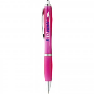 Nash ballpoint pen with coloured barrel and grip, Pink (Plastic pen)