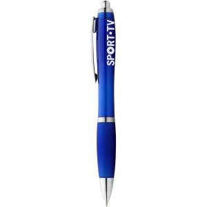 Nash ballpoint pen with coloured barrel and grip, Royal blue (Plastic pen)