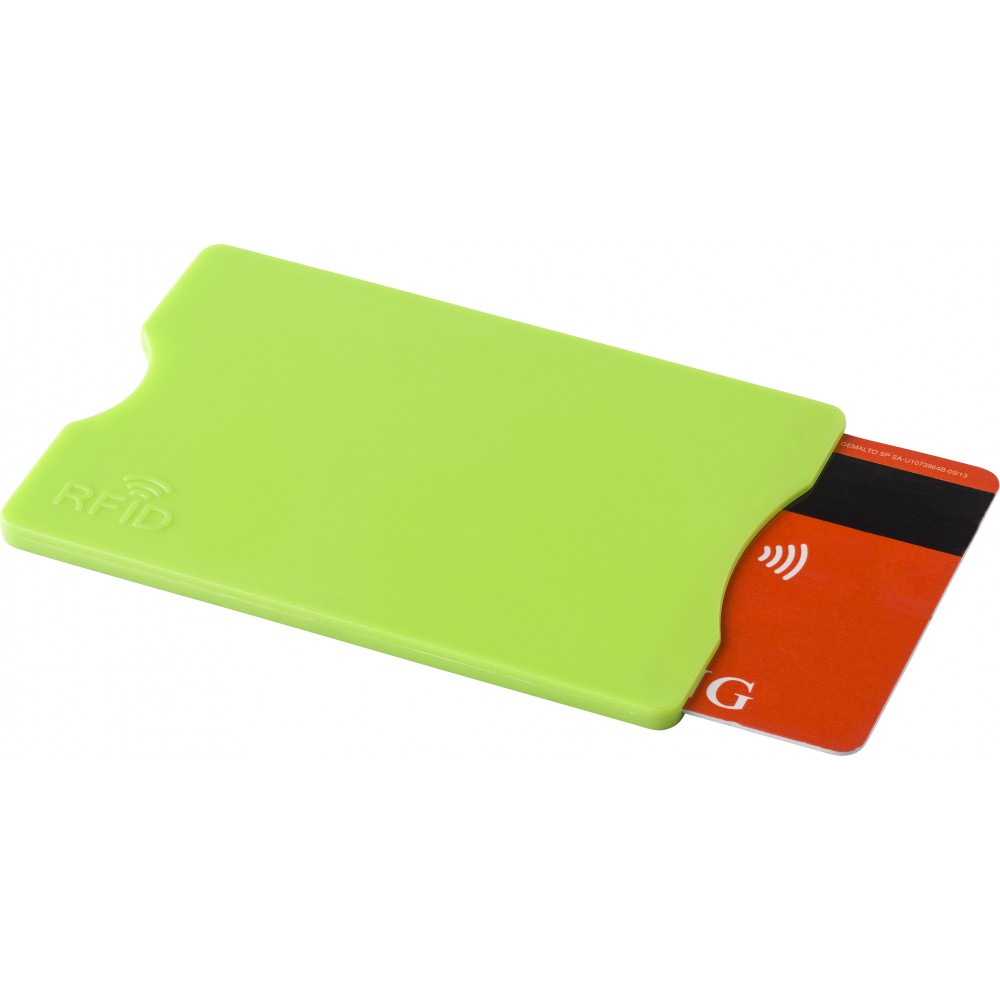 plastic card holder with rfid protection light green imitation leather textile plastic - Plastic Card Holder plastic card holder with rfid protection light green imitation leather textile plastic - Plastic Card Holder