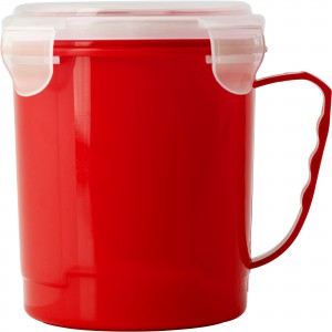 Printed Plastic microwave cup (720ml), red (Plastic kitchen equipments)