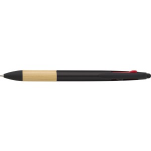 ABS 3 colour ink ballpen Malachi, black (Plastic pen)