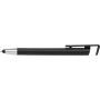 ABS ballpen with phone holder and rubber tip, black