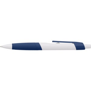 ABS ballpen with rubber grip Devon, blue (Plastic pen)