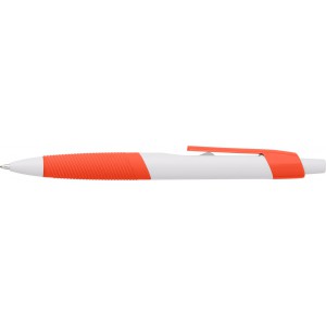 ABS ballpen with rubber grip Devon, orange (Plastic pen)