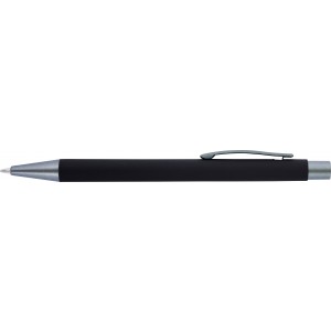 Aluminium ballpen Emmett, black (Plastic pen)