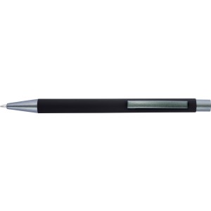 Aluminium ballpen Emmett, black (Plastic pen)