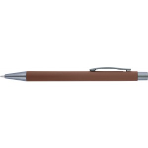 Aluminium ballpen Emmett, brown (Plastic pen)