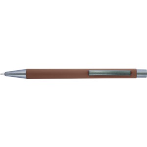 Aluminium ballpen Emmett, brown (Plastic pen)
