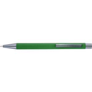 Aluminium ballpen Emmett, green (Plastic pen)