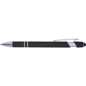 Aluminium ballpen Primo, black (Plastic pen)