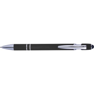 Aluminium ballpen Primo, black (Plastic pen)