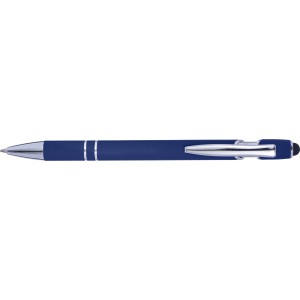 Aluminium ballpen Primo, blue (Plastic pen)