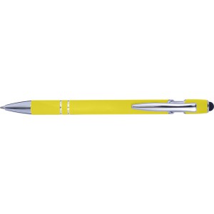 Aluminium ballpen Primo, yellow (Plastic pen)
