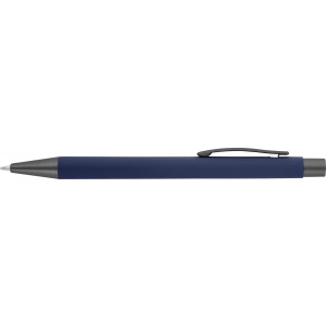 Ballpen with rubber finish, blue (Plastic pen)