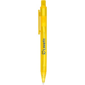 Calypso frosted ballpoint pen, Frosted yellow (Plastic pen)