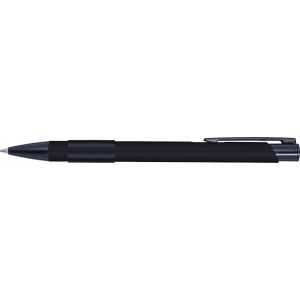 Metal, lacquered ballpoint pen, black (Plastic pen)