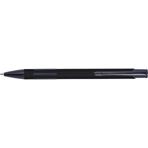 Metal, lacquered ballpoint pen, black (Plastic pen)