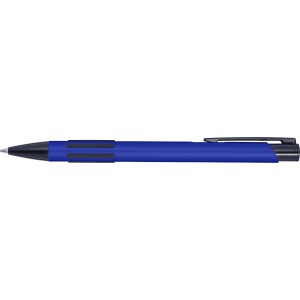 Metal, lacquered ballpoint pen, blue (Plastic pen)