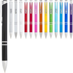 Moneta ABS click ballpoint pen, solid black (Plastic pen)