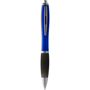 Nash ballpoint pen with coloured barrel and black grip, Blue, solid black (Plastic pen)