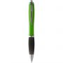 Nash ballpoint pen with coloured barrel and black grip, Lime, solid black