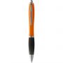 Nash ballpoint pen with coloured barrel and black grip, Orange, solid black
