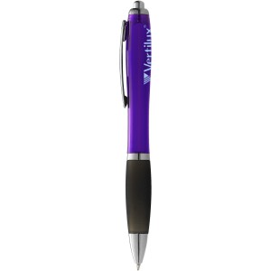 Nash ballpoint pen with coloured barrel and black grip, Purple (Plastic pen)