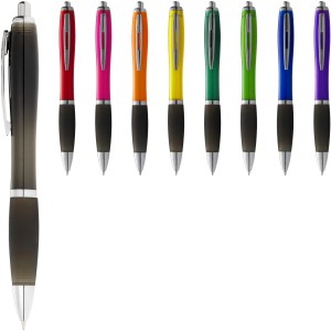 Nash ballpoint pen with coloured barrel and black grip, Purple (Plastic pen)