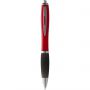 Nash ballpoint pen with coloured barrel and black grip, Red, solid black