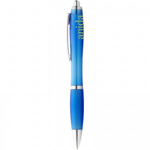 Nash ballpoint pen with coloured barrel and grip, aqua blue (Plastic pen)
