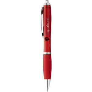 Nash ballpoint pen with coloured barrel and grip, Red (Plastic pen)
