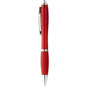 Nash ballpoint pen with coloured barrel and grip, Red (Plastic pen)