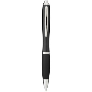 Nash ballpoint pen with coloured barrel and grip, Solid blac (Plastic pen)