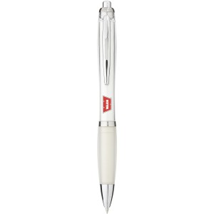 Nash ballpoint pen with coloured barrel and grip, White (Plastic pen)