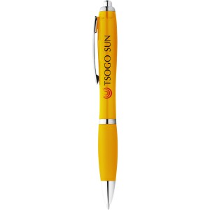 Nash ballpoint pen with coloured barrel and grip, Yellow (Plastic pen)