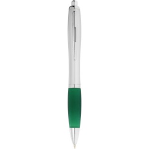 Nash ballpoint pen with coloured grip, Green,Silver (Plastic pen)