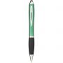 Nash coloured stylus ballpoint pen with black grip, Green, solid black