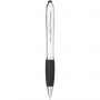 Nash coloured stylus ballpoint pen with black grip, Silver, solid black